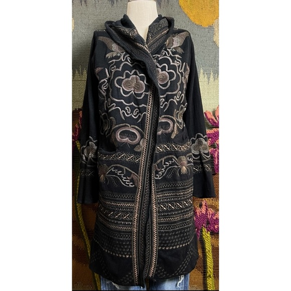 Johnny Was Moody Whimsical Sweater Coat S